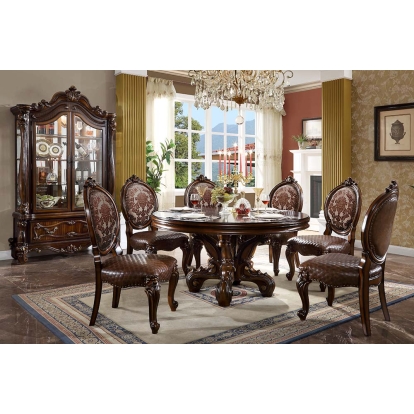 ACME Versailles Cherry Round Dining Table Model DN01391