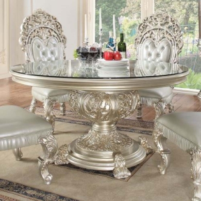 ACME Sandoval Champagne Round Dining Table Model DN01493