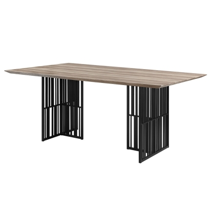 ACME Zudora Antique Oak & Black Dining Table Model DN01757
