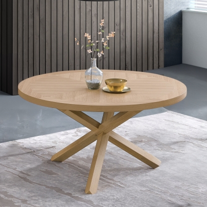 ACME Kasem Oak Round Dining Table Model DN02615
