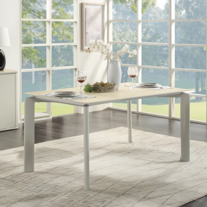 ACME Ingram Ceramic Top & Light Gray Dining Table Model DN03105