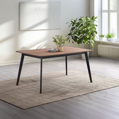 ACME Rebi Walnut & Black Dining Table Model DN04180