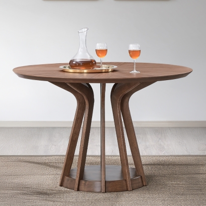 ACME Seda Walnut Round Dining Table Model DN04190