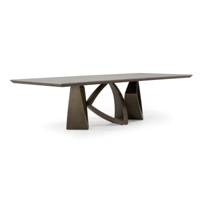 LA Furniture Dollemore Modern Faux Travertine Ceramic + Antique Brass Dining Table VGVC-T25988 Contemporary Style by Vig Furnitrue Number 85809 Catch Home Goods