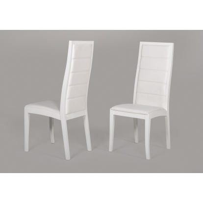 Donna Contemporary White Leatherette Dining Chair (Set of 2) White Dining Chair 15494Z VGGU9007CH-WHT