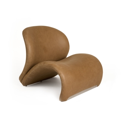 Modrest Donovan Modern Brown Leather Accent Chair Brown Accent Chair 81605 VGOD+ZW-21106-BRN