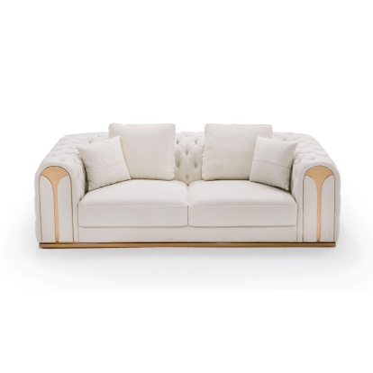 Divani Casa Dosie Modern Beige Fabric Sofa & Loveseat Set Beige Sofa Set 80522 VGBNS-9368-SET-BGE