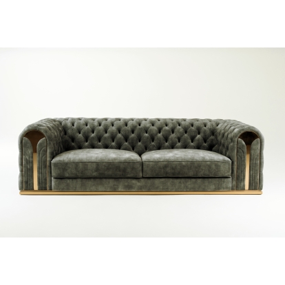 Divani Casa Dosie Transitional Grey Velvet Sofa Grey Sofa 81322 VGBN-S-9368-SOFA-GRY