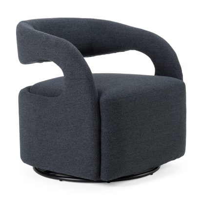 Modrest Dowsett Modern Charcoal Fabric Swivel Accent Chair Accent Chair 82494 VGRH-RHT-638-BLK