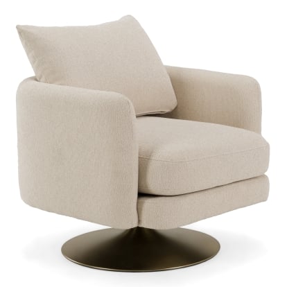 LA Furniture Doyle Modern Cream Fabric + Gold Accent Chair VGRH-RHT-825022-CRM Contemporary Style by Vig Furnitrue Number 83486 Catch Home Goods