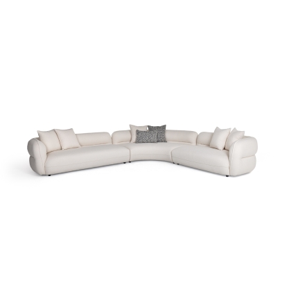 Divani Casa Drayton Modern Off-White Fabric Sectional Sofa Off-White Sectional Sofa 81629 VGOD-DY-23060-OFF