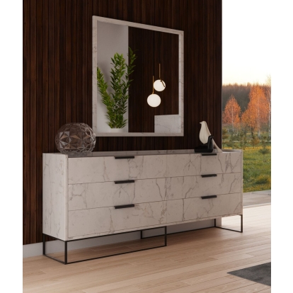 Nova Domus Marbella Italian Modern White Marble Dresser White Dresser 76354 VGACMARBELLA-DRS