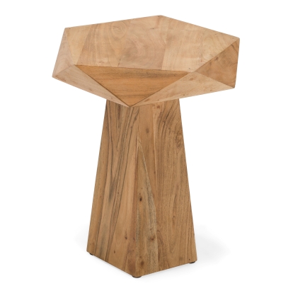 LA Furniture Duffy Modern Acacia Pentagon End Table VGBR-ART-82626 Contemporary Style by Vig Furnitrue Number 85723 Catch Home Goods