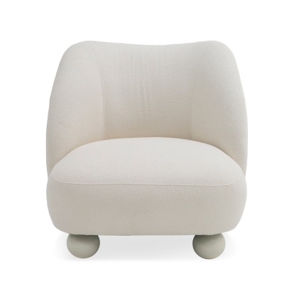 Divani Casa Duran Contemporary White Fabric Accent Chair White Accent Chair 81049 VGOD-ZW-23056-WHT