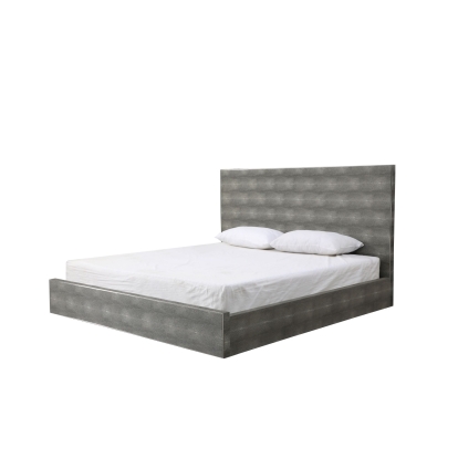 Modrest Dynasty Eastern King Modern Shagreen Bedroom Set 3 Drawer Grey Bed 79701 VGVCBD2108-XGRY-BED-SET-3