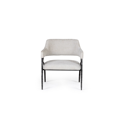 Modrest Ector Modern Off-White Fabric + Forged Metal Accent Chair Off-White Accent Chair 81816 VGMY-2915-OFF
