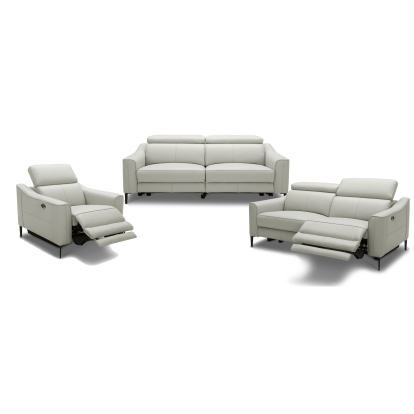 Divani Casa Eden Modern Grey Leather Sofa Set Grey Sofa Set 79253 VGKVKM.5012-GRY-SET