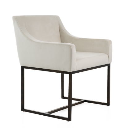 Modrest Elijah Modern Beige & Copper Antique Brass Dining Chair Beige Dining Chair 78640 VGVCB8363-BEI-DC