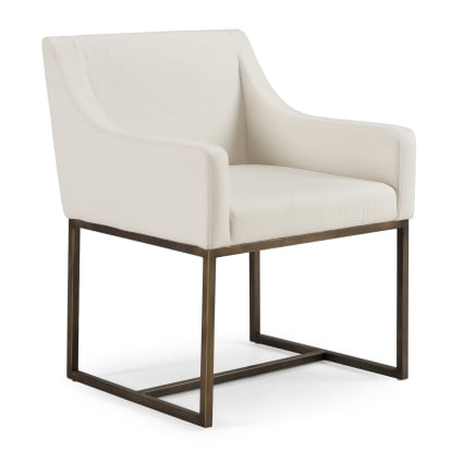 LA Furniture Elijah Modern Off White & Copper Antique Brass Dining Chair VGVCB8363-WHT-DC Contemporary Style by Vig Furnitrue Number 78639 Catch Home Goods