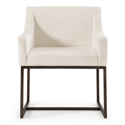 LA Furniture Elijah Modern Beige & Copper Antique Brass Dining Chair VGVCB8363-BEI-DC Contemporary Style by Vig Furnitrue Number 78640 Catch Home Goods