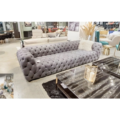 Lamod Italia Ellington Italian Grey Leather 4-Seater Sofa Grey Sofa 77983|83138 VGCCRIALTO-GRY-S