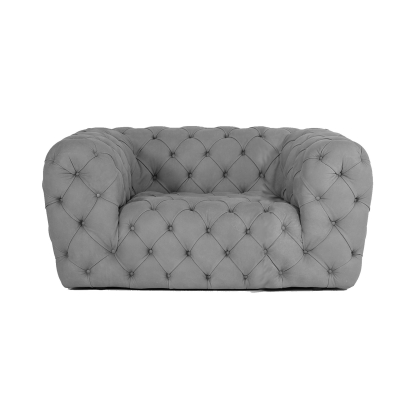 Lamod Italia Ellington Italian Grey Nubuck Leather Accent Chair Grey Lounge Chair 78044|83142 VGCCRIALTO-GRY-CH