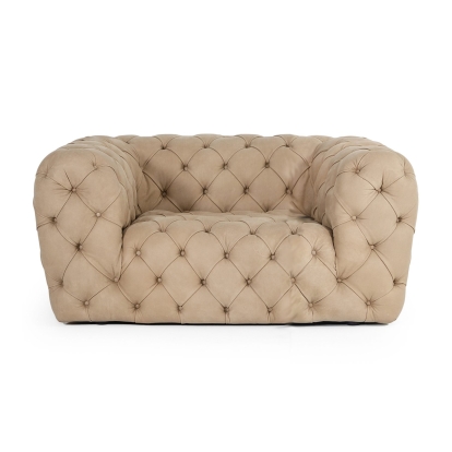 Lamod Italia Ellington Italian Beige Nubuck Leather Accent Chair Beige Lounge Chair 78045|83143 VGCCRIALTO-BEI-CH