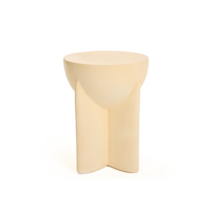 LA Furniture Elsa Modern Beige Concrete Round End Table VGGR-615436-BGE Contemporary Style by Vig Furnitrue Number 81846 Catch Home Goods