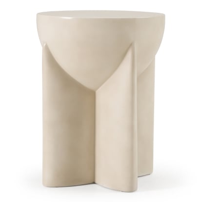 LA Furniture Elsa Modern Oyster Concrete Round End Table VGGR-615436-WHT Contemporary Style by Vig Furnitrue Number 83489 Catch Home Goods
