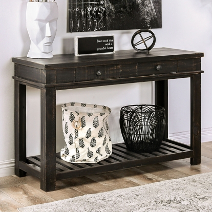 Furniture Of America Mcallen Rustic Rustic Black Sofa Table Model EM4009BK-S