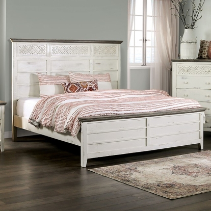 Furniture Of America Myrtlemoore Rustic Vintage Ivory-Rustic Gray Bed Model EM7079IV-Twin Bed