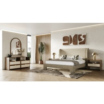 LA Furniture Emilio Modern Walnut Mirror VGMA-BR-177-MIR-WAL Contemporary Style by Vig Furnitrue Number 86018 Catch Home Goods