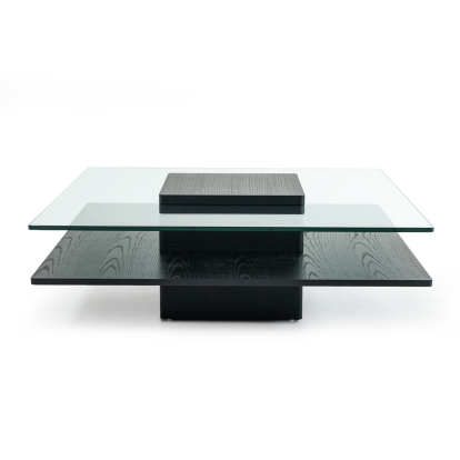 Emulsion Modern Black Oak Glass Coffee Table Black Coffee Table 14751 VGHBHK22A-BLK