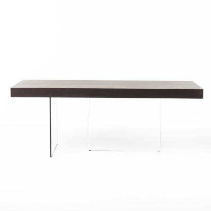 Modrest Encino Modern Timber Chocolate & Glass Dining Table Brown Dining Table 81431 VGCNCP1712D-200100-V36DX-P2