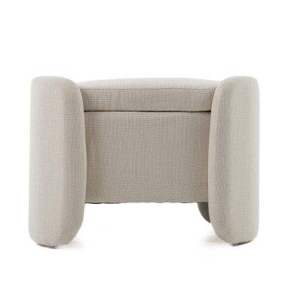 Modrest Erin Modern Cream Fabric Storage Ottoman Cream Ottoman 82491 VGRH-RHT-721-CRM