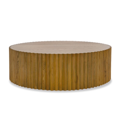 Modrest Espana Modern Walnut Round Coffee Table Walnut Coffee Table 81016 VGGMCT-1611V-CT
