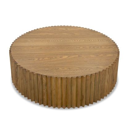 Modrest Espana Modern Walnut Round Coffee Table Walnut Coffee Table 81016 VGGMCT-1611V-CT