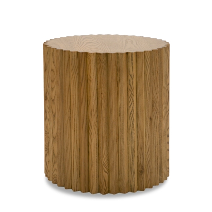 Modrest Espana Modern Walnut Round End Table Walnut End Table 81017 VGGMET-1611V-ET
