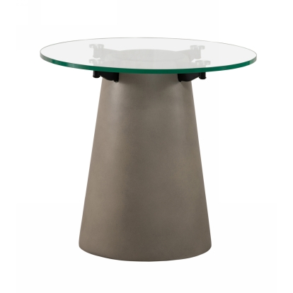 Nova Domus Essex Contemporary Concrete, Metal and Glass End Table Grey End Table 76688 VGLBVIG-LT56