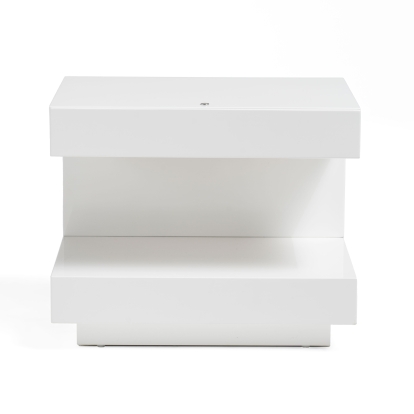 Modrest Esso Modern White Glossy Nightstand White Nightstand 14887 VGWCC521B