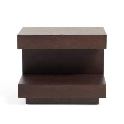 Modrest Esso Modern Brown Oak Nightstand Brown Nightstand 14888 VGWCC521B-OAK