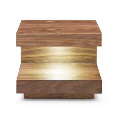 Modrest Esso Contemporary Walnut Nightstand Walnut End Table 77926 VGWCC121B-WAL-ET