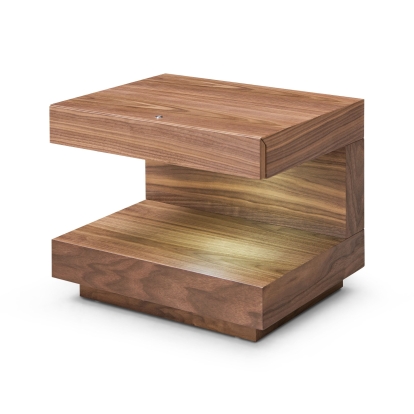 Modrest Esso Contemporary Walnut Nightstand Walnut End Table 77926 VGWCC121B-WAL-ET