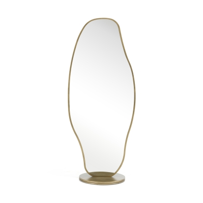 Modrest Esteem Modern Antique Brass Freestanding Mirror Brass Mirror 83079 VGFA-SA549