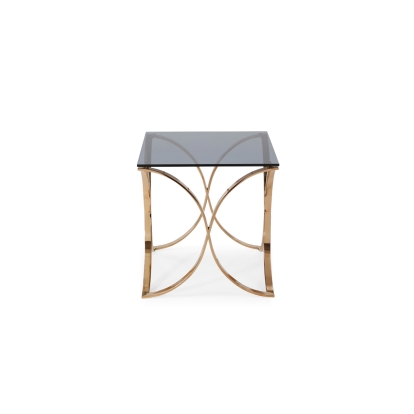 Modrest Reklaw Modern Smoked Glass & Rosegold End Table Other End Table 74642 VGVCET836