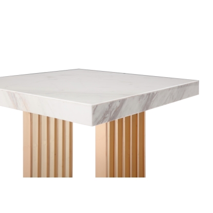 Modrest Kingsley Modern Marble & Rosegold End Table White End Table 74644 VGVCET8933