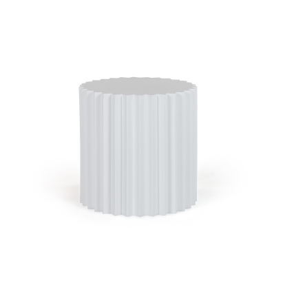 Modrest Evadale Modern White Concrete End Table White End Table 81849 VGGR-685156-WHT