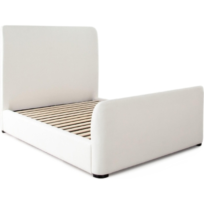 Diamond Sofa EVEIVEKBED Eve King Bed Elite Ivory Fabric w/ Contoured Headboard Footboard