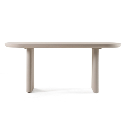 Modrest Evermore Modern Grey Faux Cement Oval Dining Table Grey Dining Table 81787 VGGM-1752-GRY