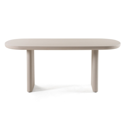 Modrest Evermore Modern Grey Faux Cement Oval Dining Table Grey Dining Table 81787 VGGM-1752-GRY